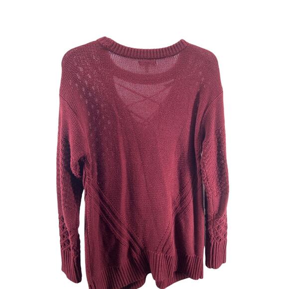 Maurices Burgundy Red Strappy Chunky Knit Sweater Women's Size Small - Picture 3 of 6